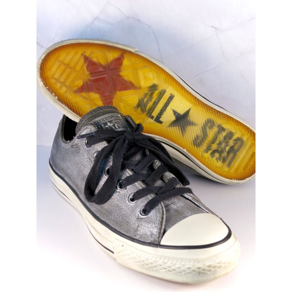 Converse All Star John Varvatos Men's 5 Women's 7 Waxed Pebbled Gray Leather EUC